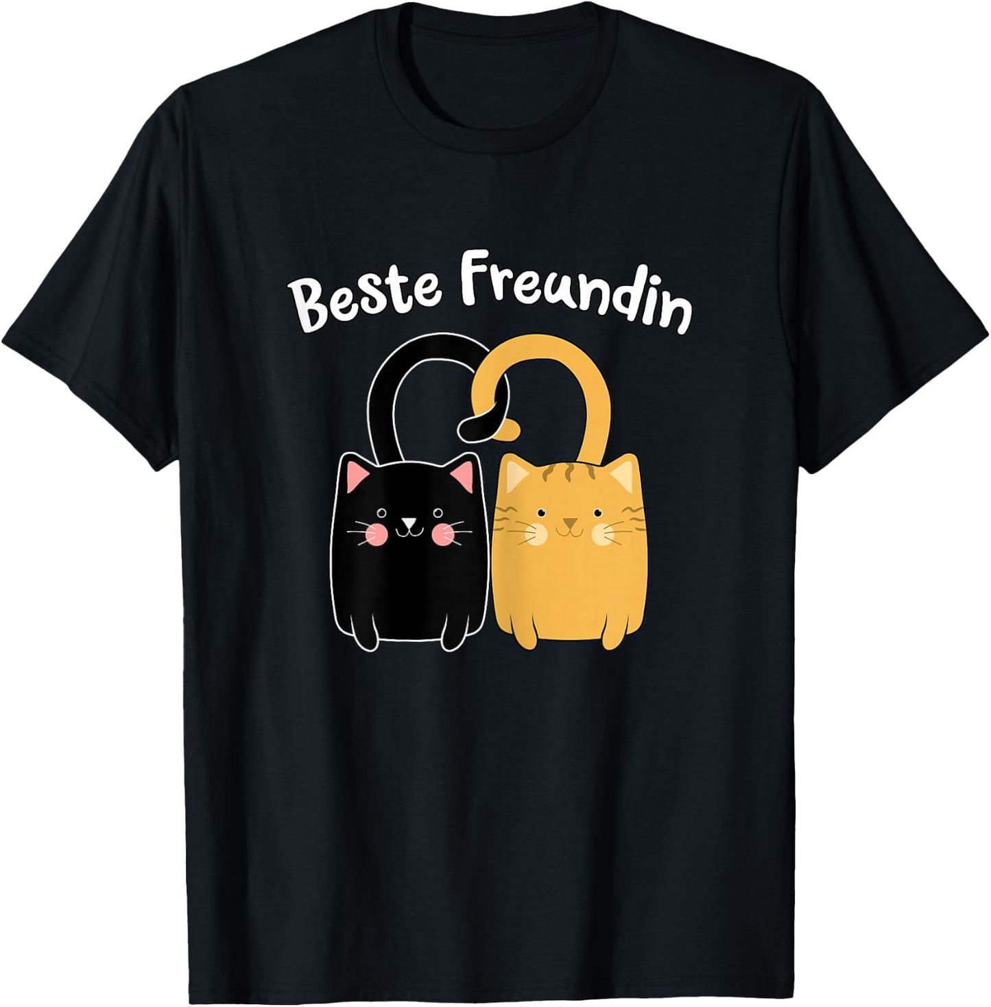 Best Friend BFF Cats Partner Look Girls Teenager , black T-Shirt - T-Shirt | Black