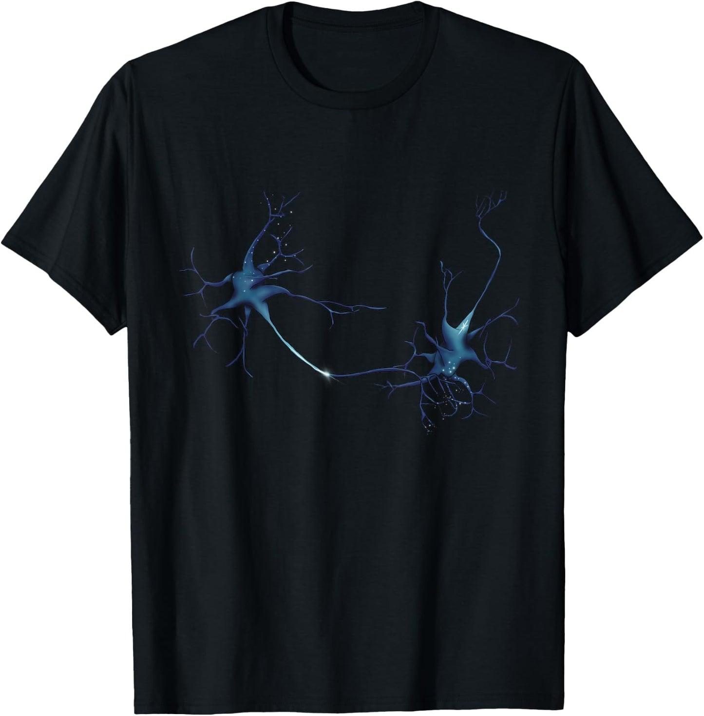 Synapse, Neurons, Neurology, Neuroscience Gift, Anatomy Art T-Shirt - T-Shirt | Black