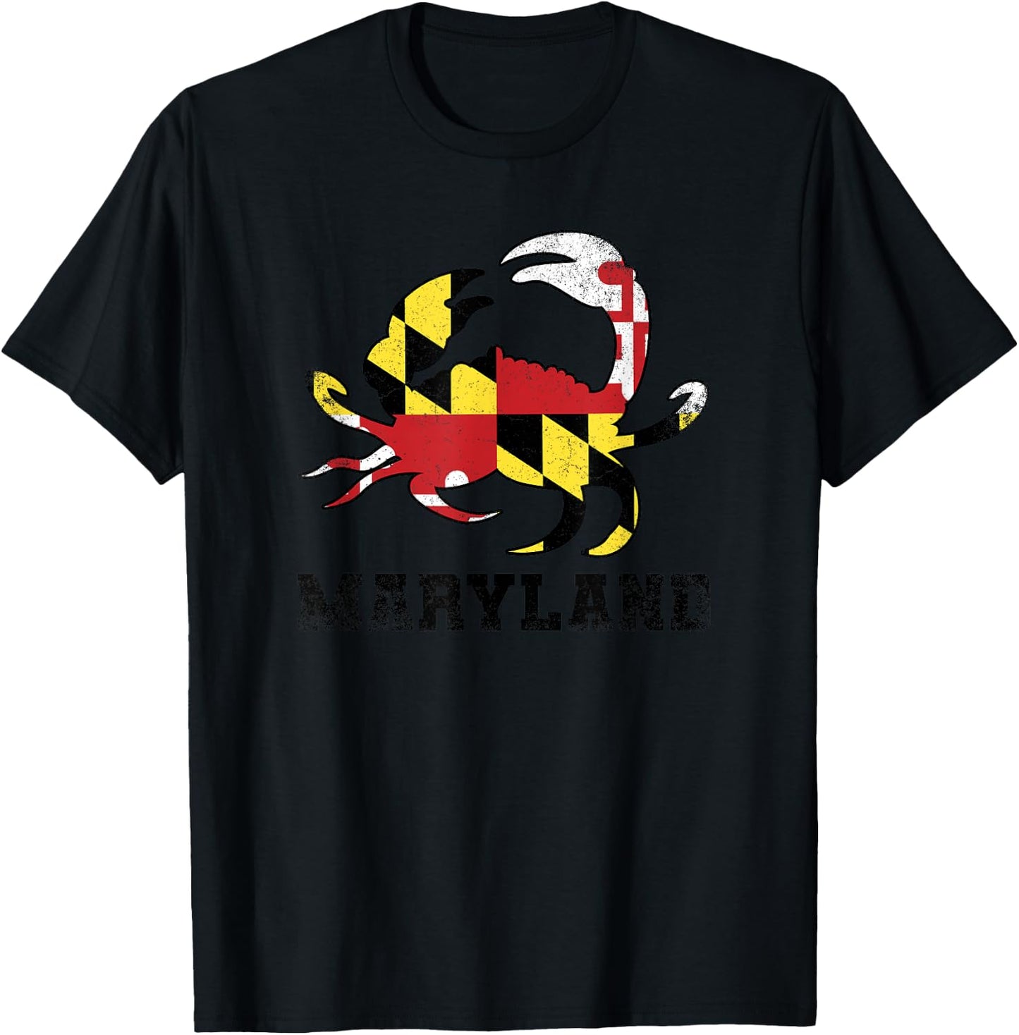 Maryland State Flag Crab USA Patriotic American Pride Kids Men T-Shirt - T-Shirt | Black