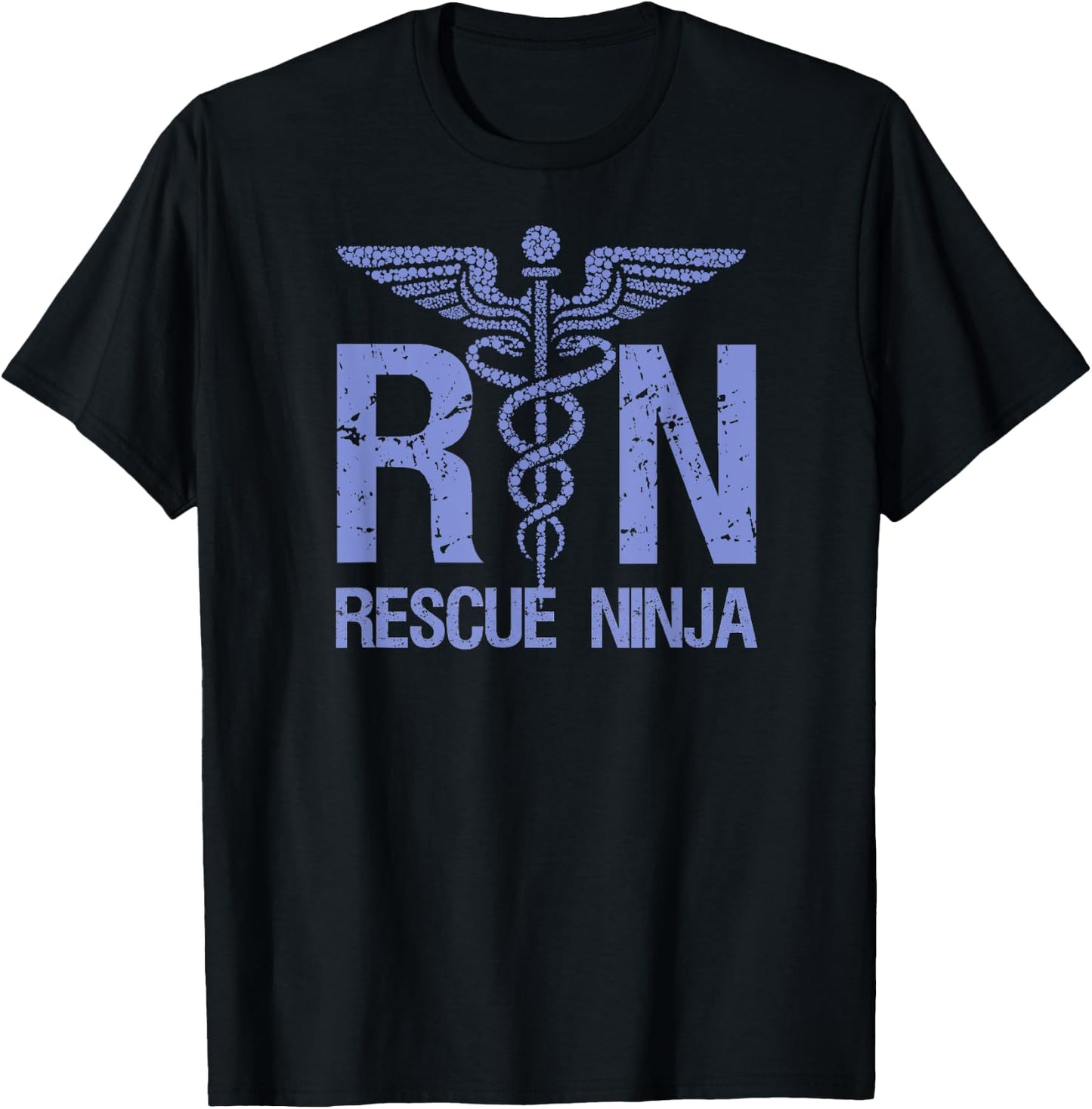 RN RESCUE NINJA Funny Registered Nurse Nursing Joke Quote T-Shirt - T-Shirt | Black