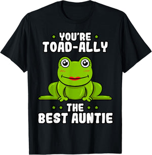 Toad-Ally The Best Auntie Frog Lover Toad Aunt T-Shirt - T-Shirt | Black