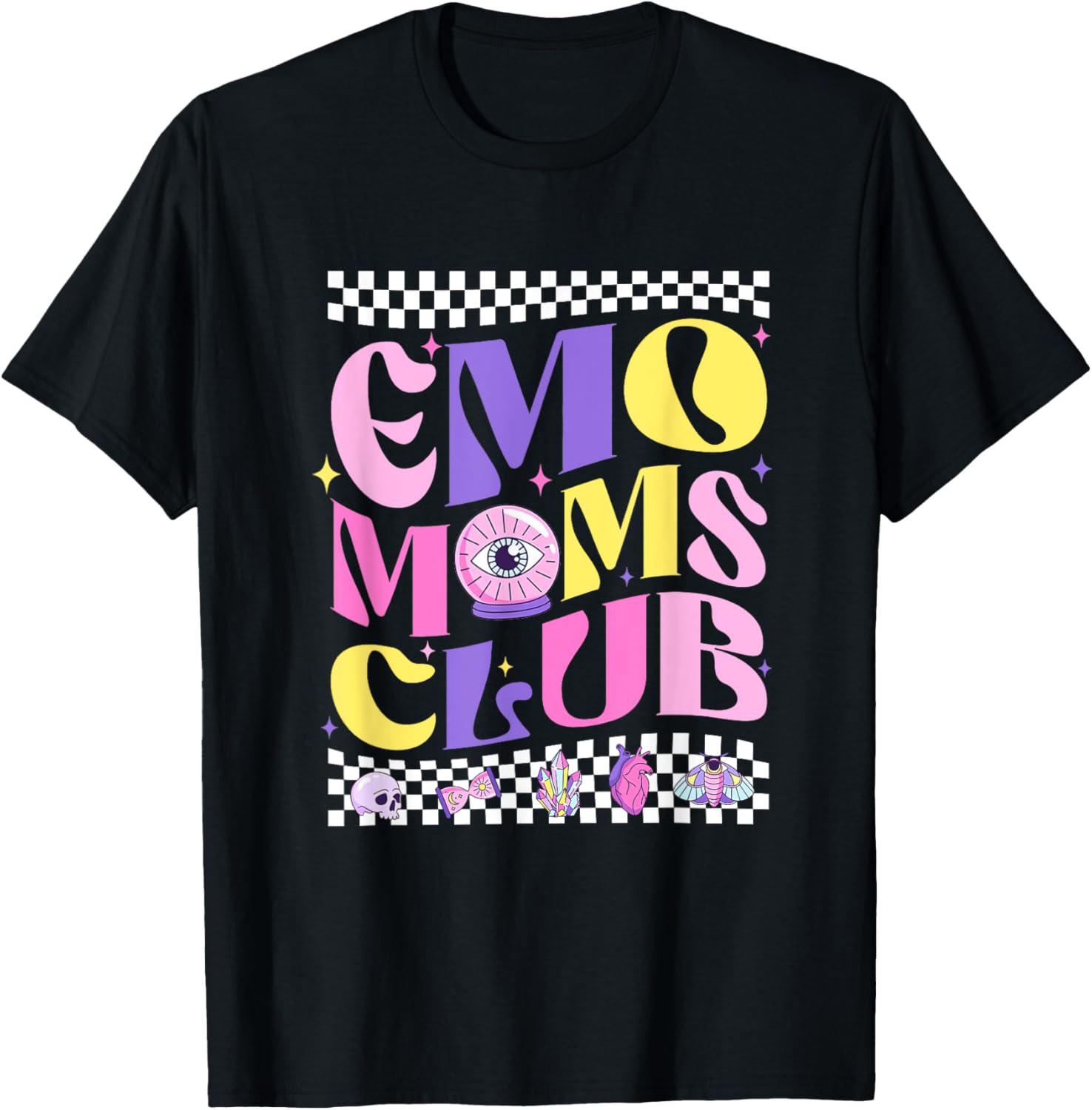 Groovy Emo Moms Club Punk Band Gothic Mother's Day Women T-Shirt - T-Shirt | Black