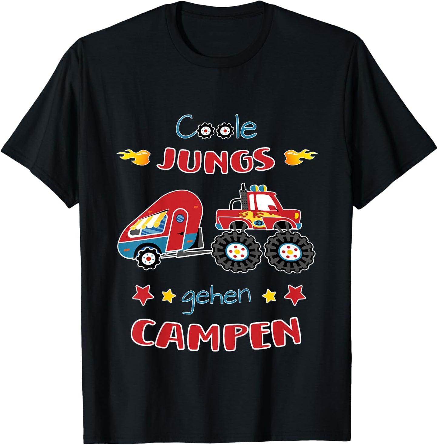 Camping Monster Truck - Coole Jungs gehen campen Jungen T-Shirt - T-Shirt | Black