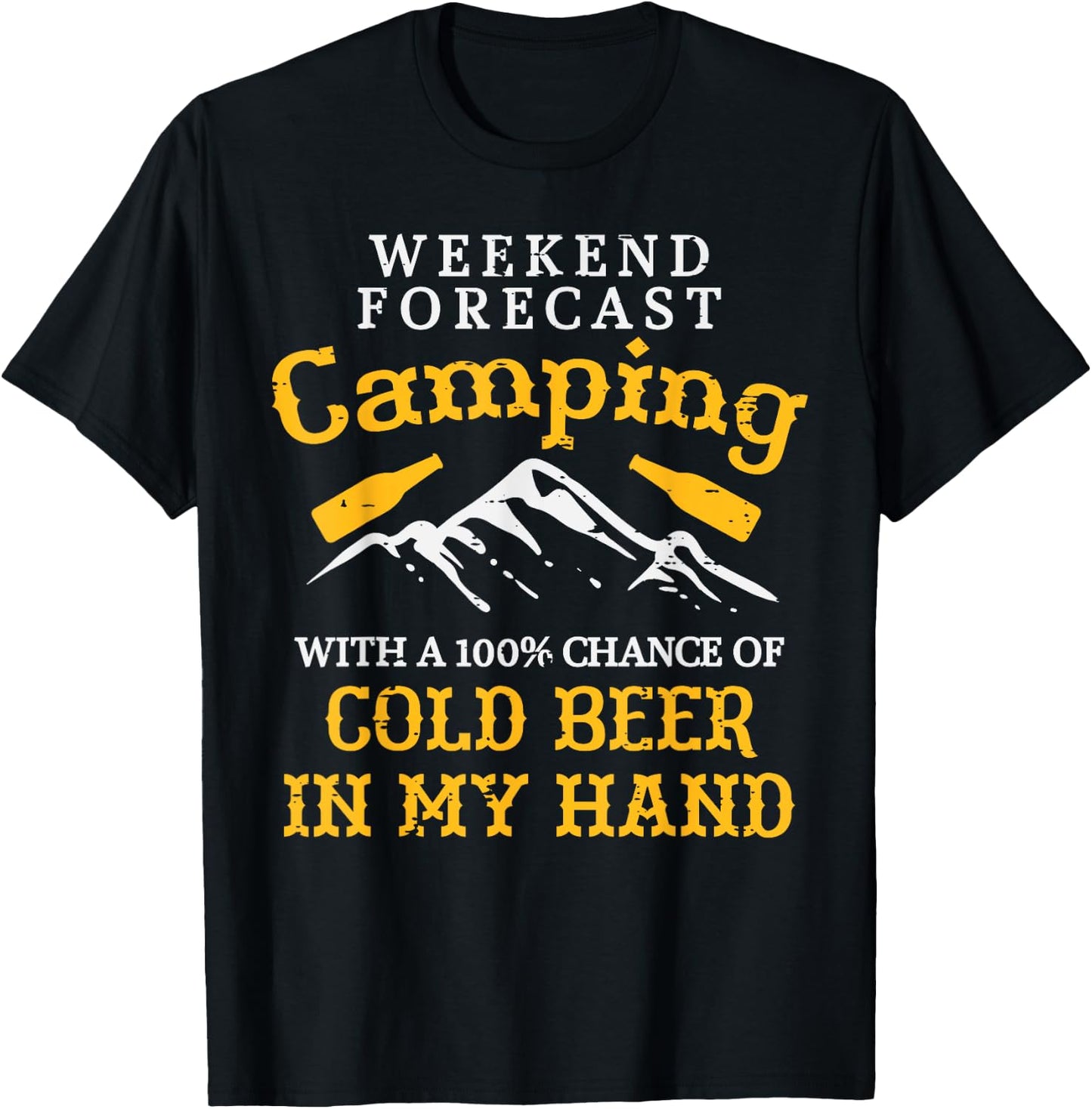 Weekend Forecast Camping Funny Camp Camper Dad Men T-Shirt - T-Shirt | Black