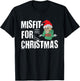 Misfit for Christmas Skull T-Shirt - T-Shirt | Black