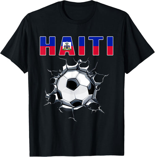 Haiti Soccer Fans Jersey Haitian Football In Cracked Wall