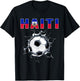 Haiti Soccer Fans Jersey Haitian Football In Cracked Wall T-Shirt - T-Shirt | Black