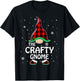Crafty Gnome Buffalo Plaid Matching Family Christmas Pajama T-Shirt - T-Shirt | Black