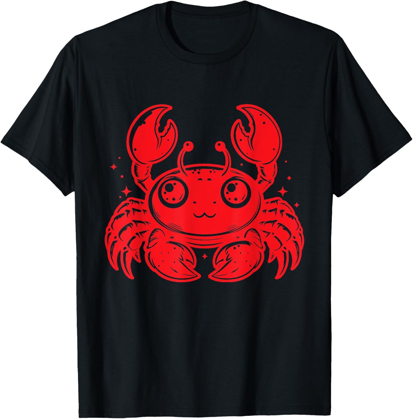 Coastal Charm: Red Crab T-Shirt - T-Shirt | Black