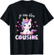 I Will Be Cousin Unicorn Announcement Pregnancy Cousin , Black, Female X-Small T-Shirt - T-Shirt | Black