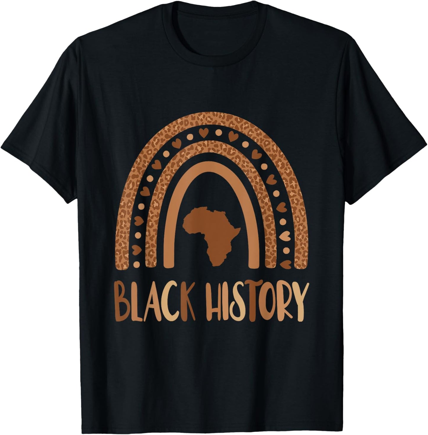 Black History Month Melanated Melanin Rainbow Leopard Print T-Shirt - T-Shirt | Black