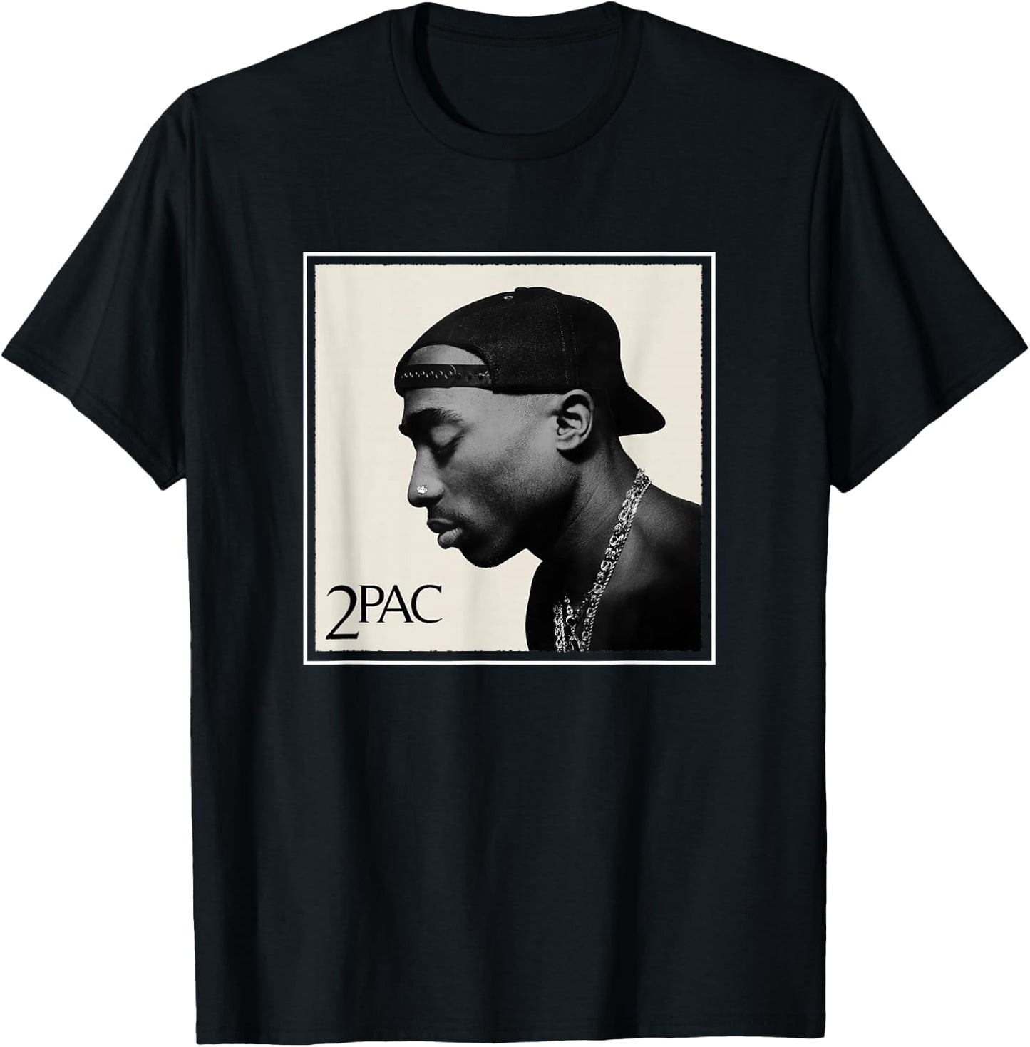 Official Tupac Shakur Photo , gray T-Shirt - T-Shirt | Black