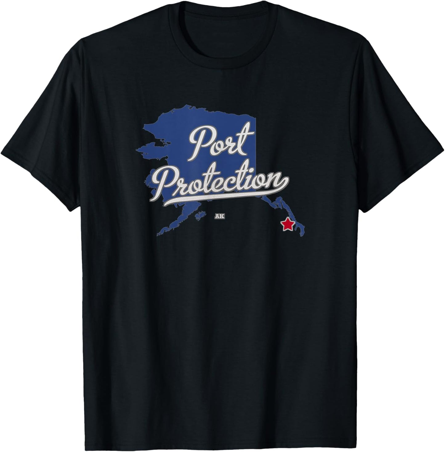 Port Protection Alaska AK Map T-Shirt - T-Shirt | Black