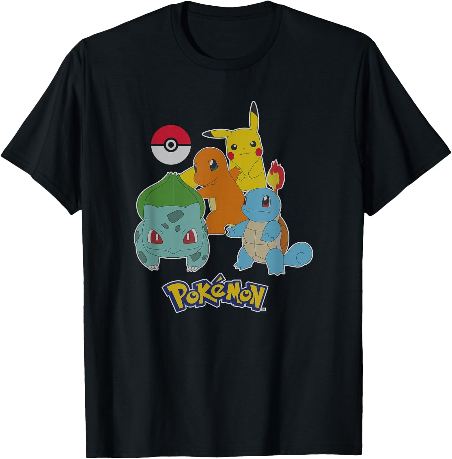 Pokémon First Generation Group Shot Logo T-Shirt - T-Shirt | Black