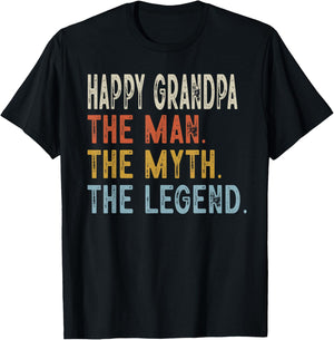 Happy Grandpa The Grandpa The Myth The Legend Fathers Day T-Shirt - T-Shirt | Black