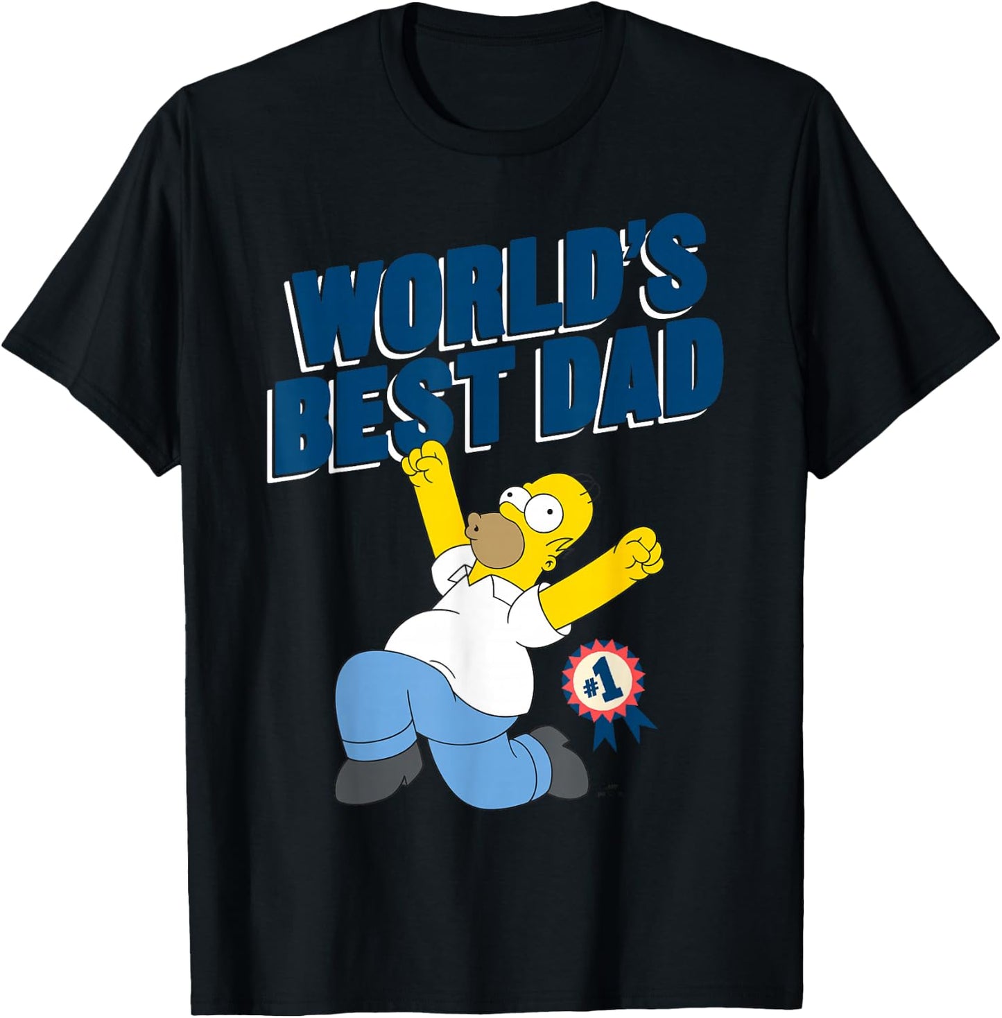 The Simpsons Father's Day World's Best Dad #1 Happy Homer T-Shirt - T-Shirt | Black