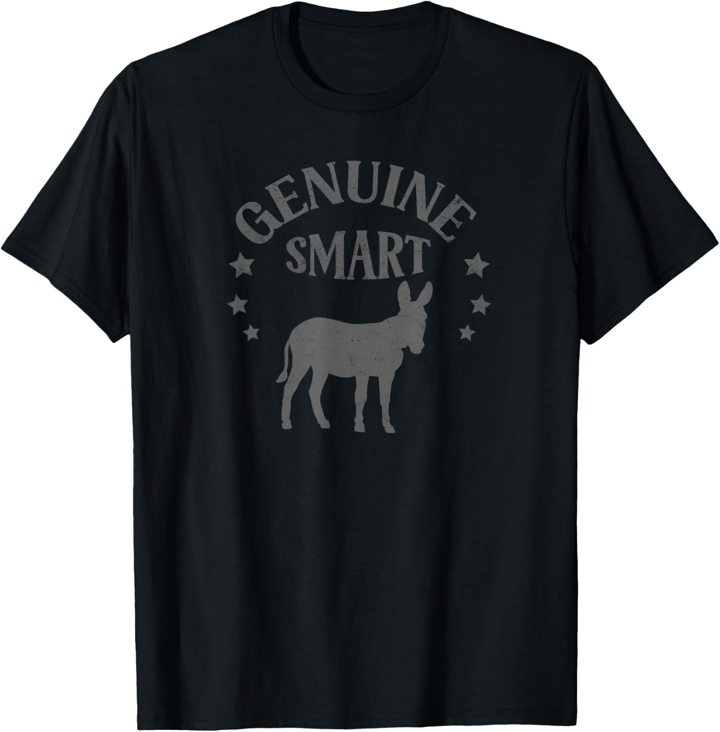 Funny Genuine Smart Ass Donkey Graphic T-Shirt - T-Shirt | Black