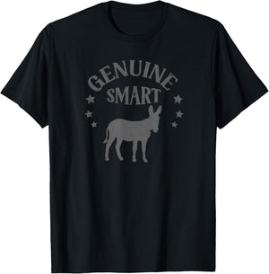 Funny Genuine Smart Ass Donkey Graphic T-Shirt - T-Shirt | Black