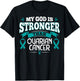 Gift Ovarian Cancer Patients Teal Ribbon T-Shirt - T-Shirt | Black