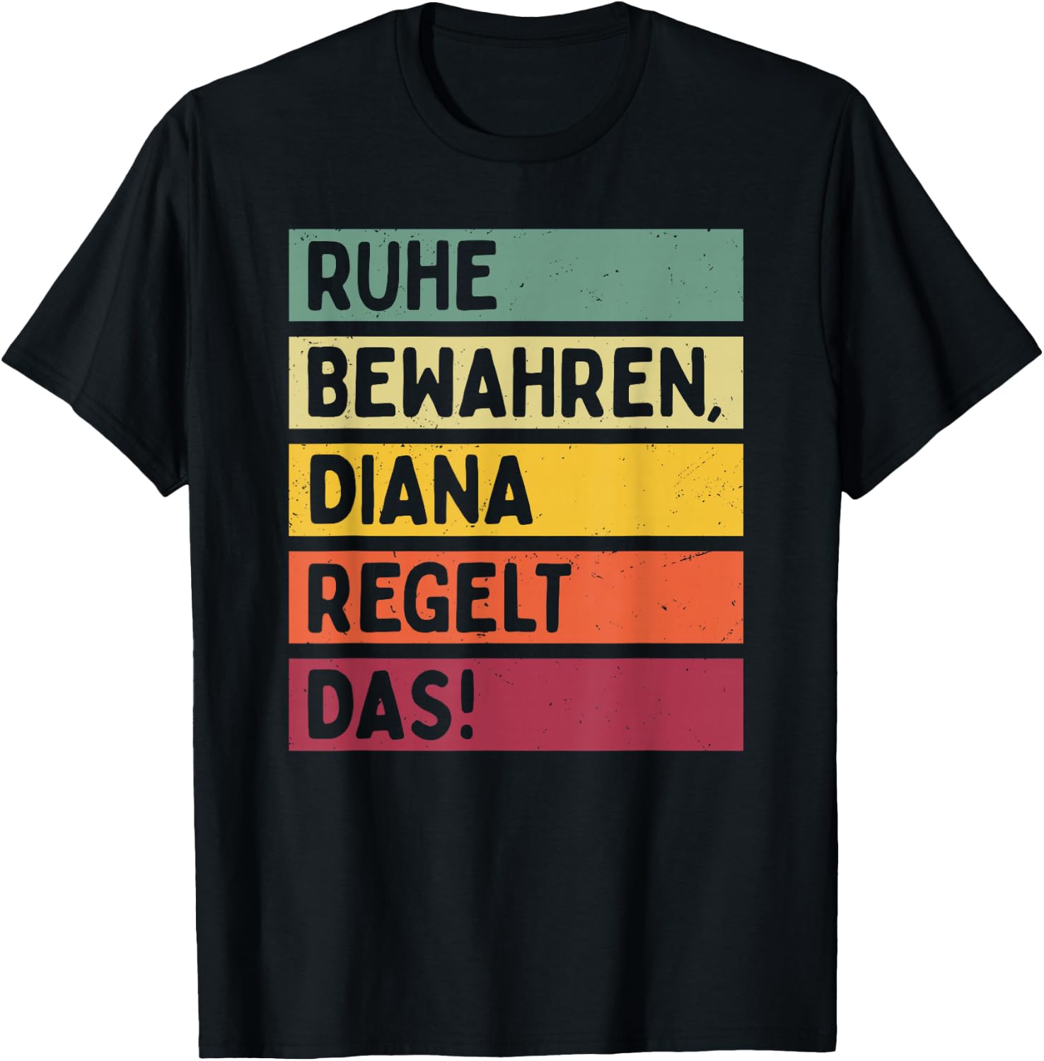 with German Text in Retro Colours [German Language], black T-Shirt - T-Shirt | Black