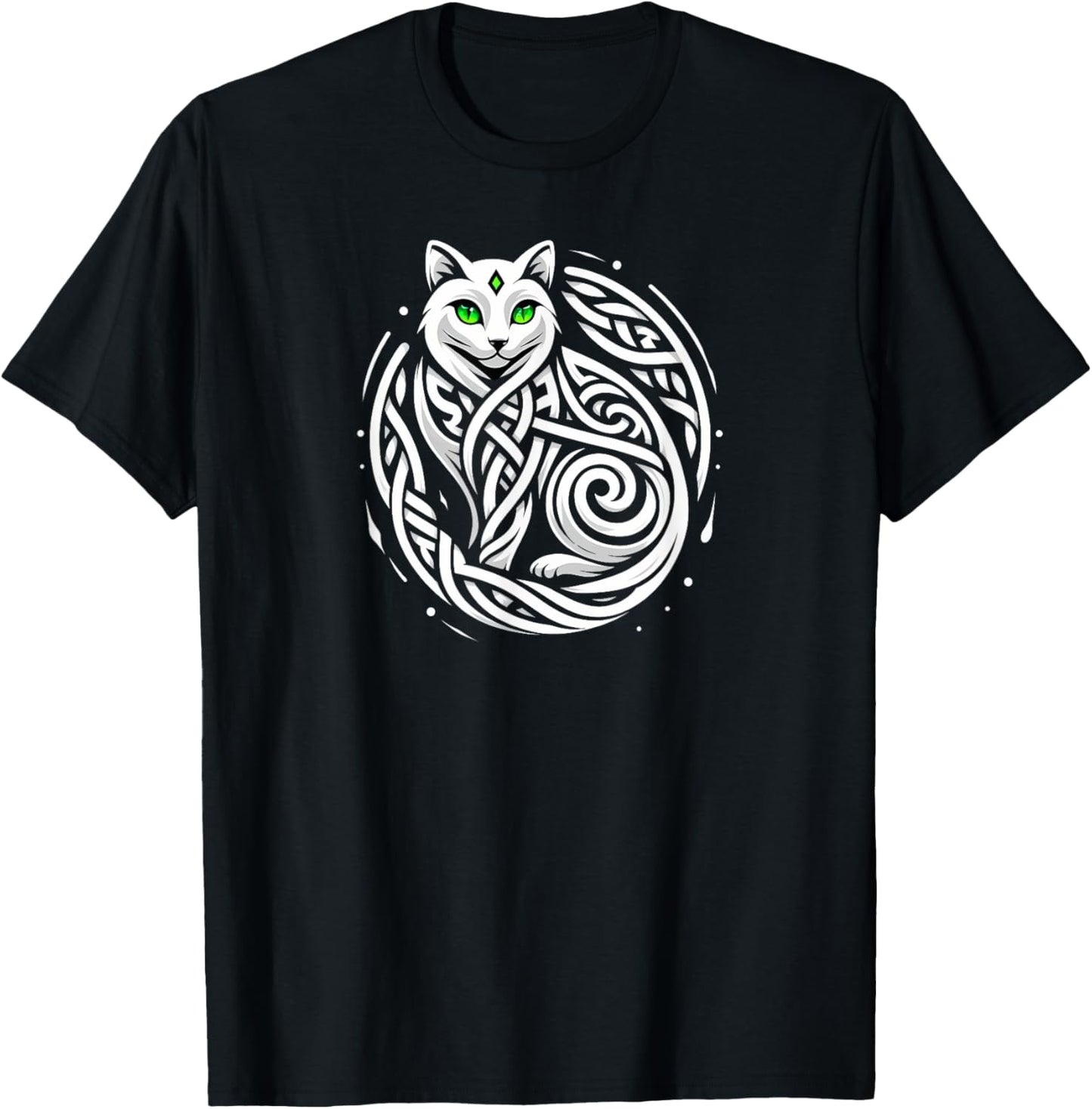 Cute Celtic Cat T-Shirt - T-Shirt | Black