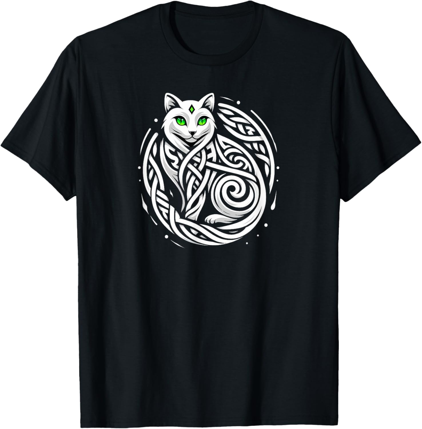 Cute Celtic Cat T-Shirt - T-Shirt | Black
