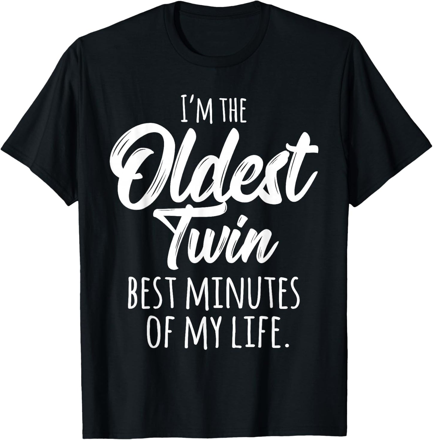 Twins Shirt Funny Matching Birthday Sibling Oldest Twin T-Shirt - T-Shirt | Black