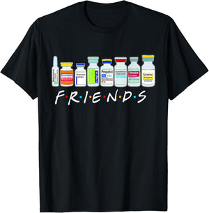Nurse Friends ICU Propofol Crna ICU Critical Care Nurse - Black, Small - Women's T-Shirt - T-Shirt | Black