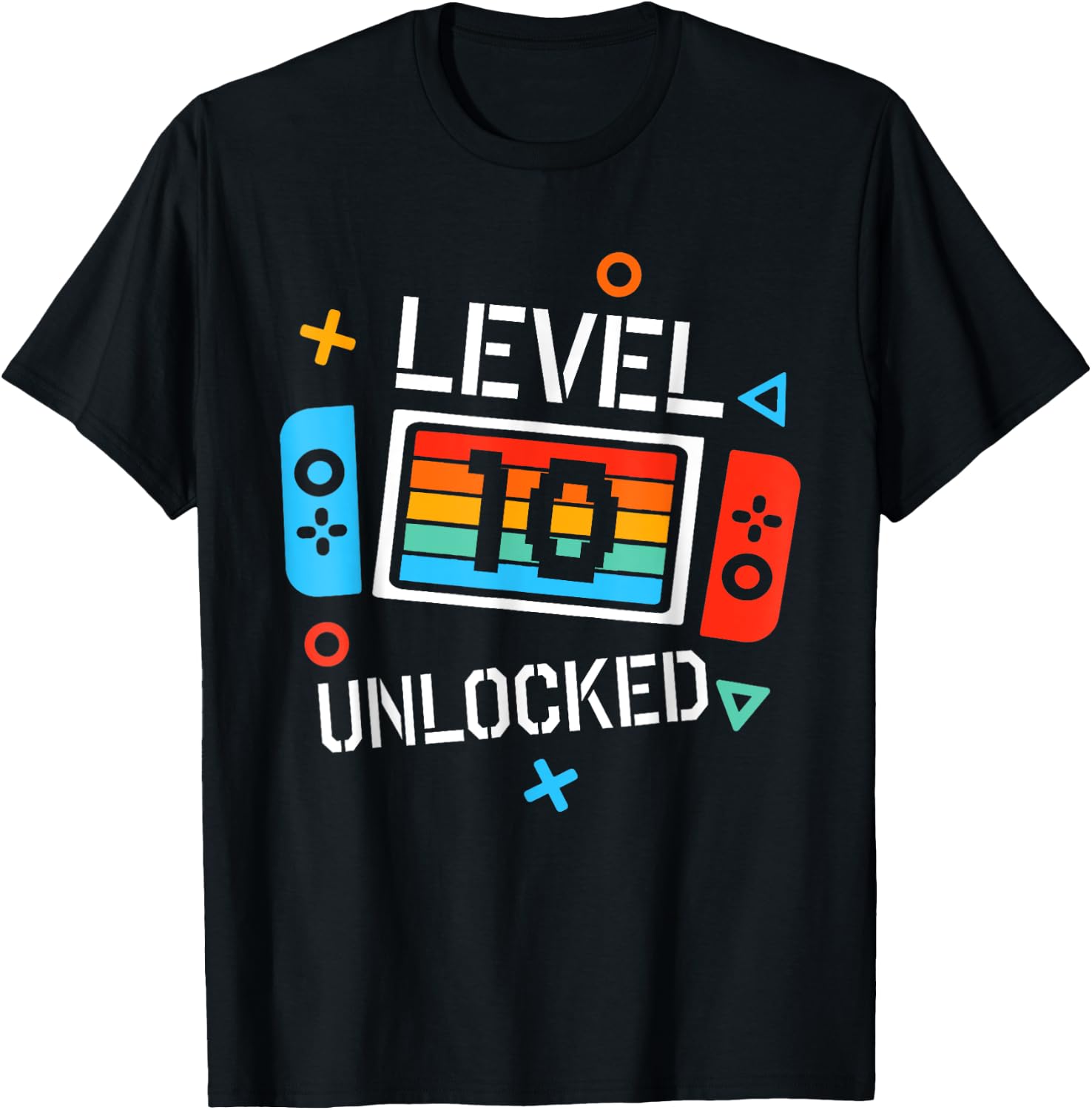 10 Year Old Level Unlocked Shirt 10th Birthday B-day T-Shirt - T-Shirt | Black