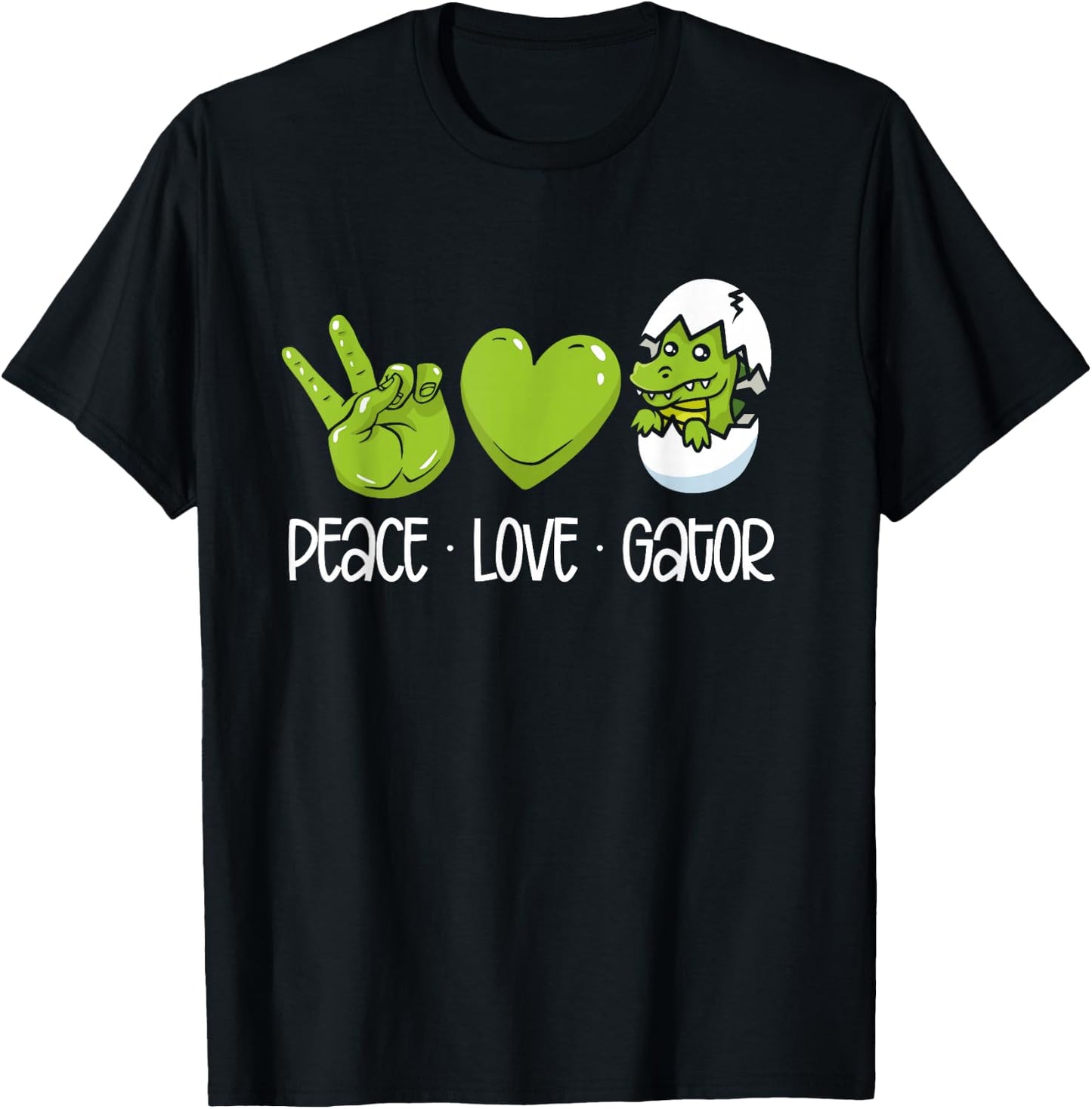Peace Love Gators T-Shirt - T-Shirt | Black