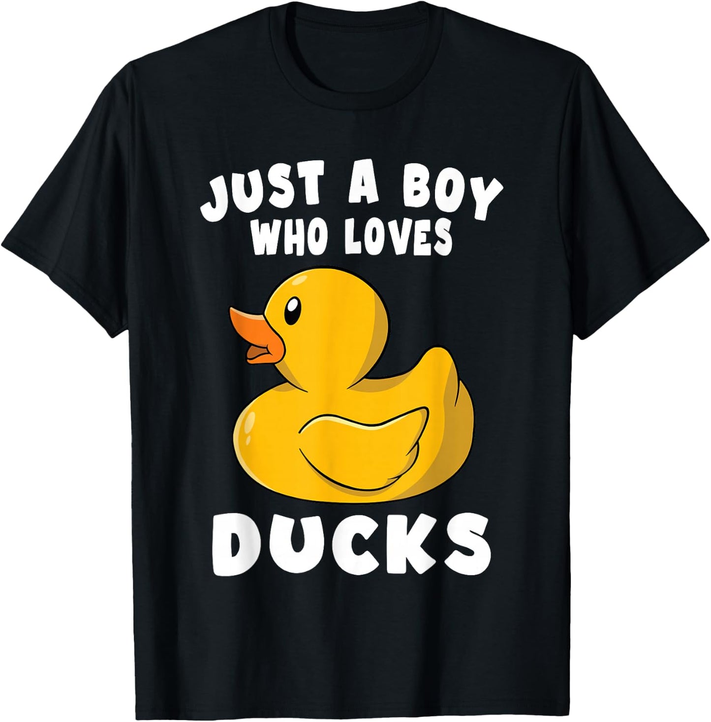 Just a Boy Who Loves Ducks T-Shirt - T-Shirt | Black