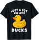 Just a Boy Who Loves Ducks T-Shirt - T-Shirt | Black