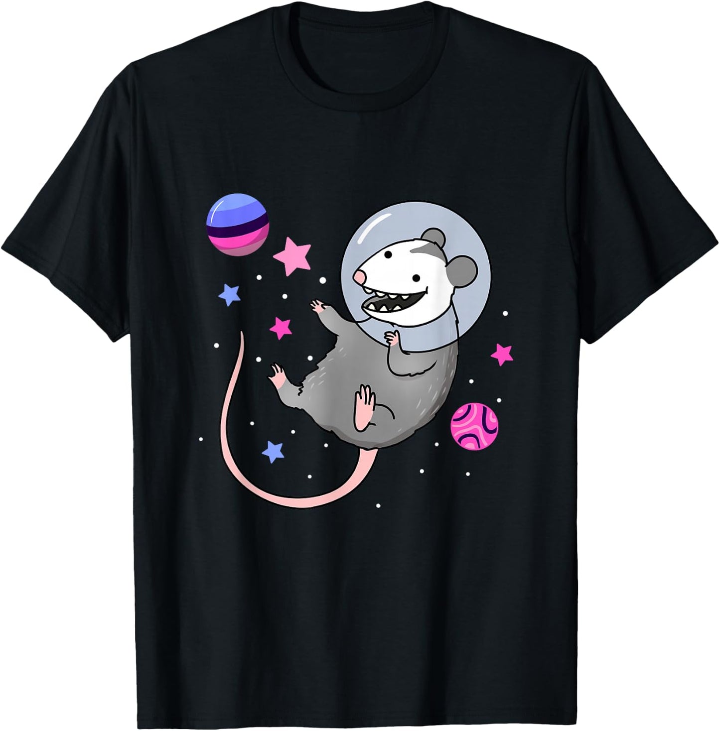 Omnisexual Opossum in Space Omnisexual Pride T-Shirt - T-Shirt | Black