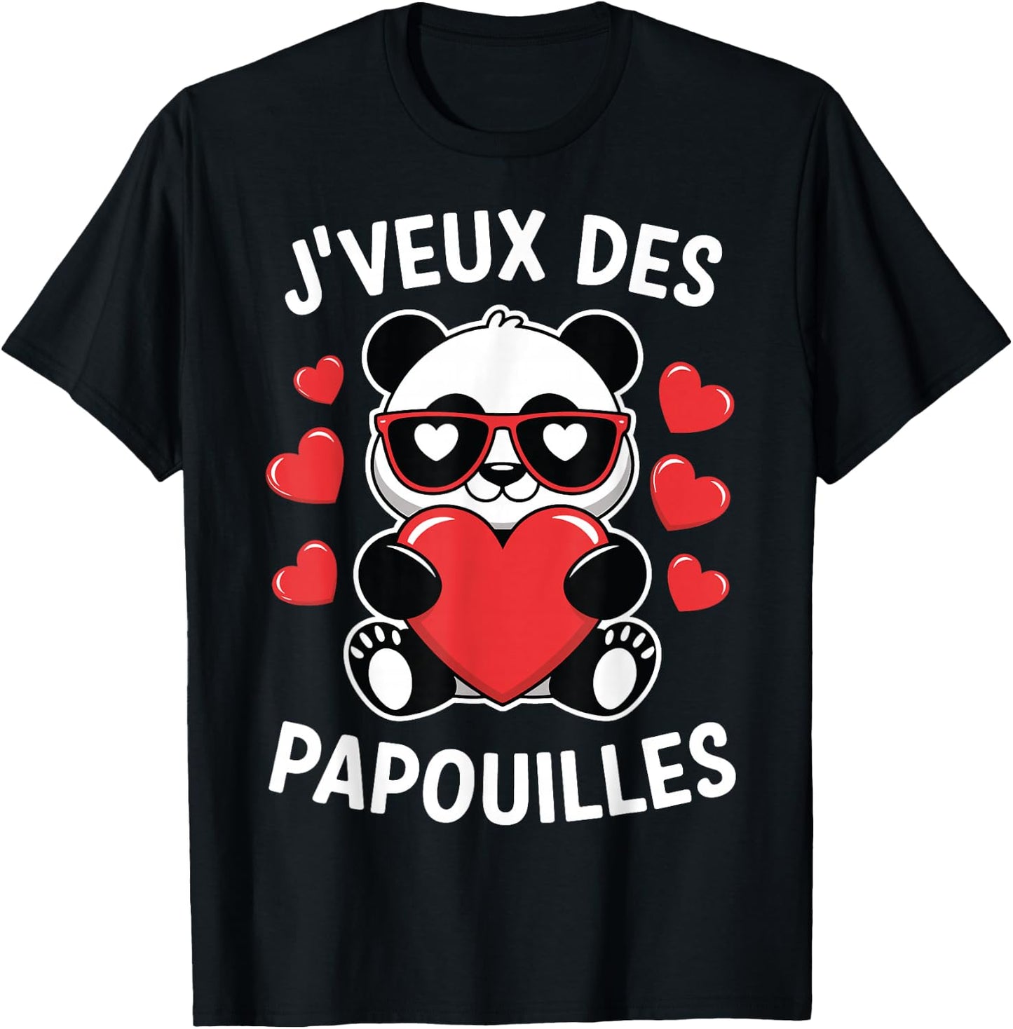 I Want Papouilles Love Couple Humor Valentine's Day , Black, S T-Shirt - T-Shirt | Black