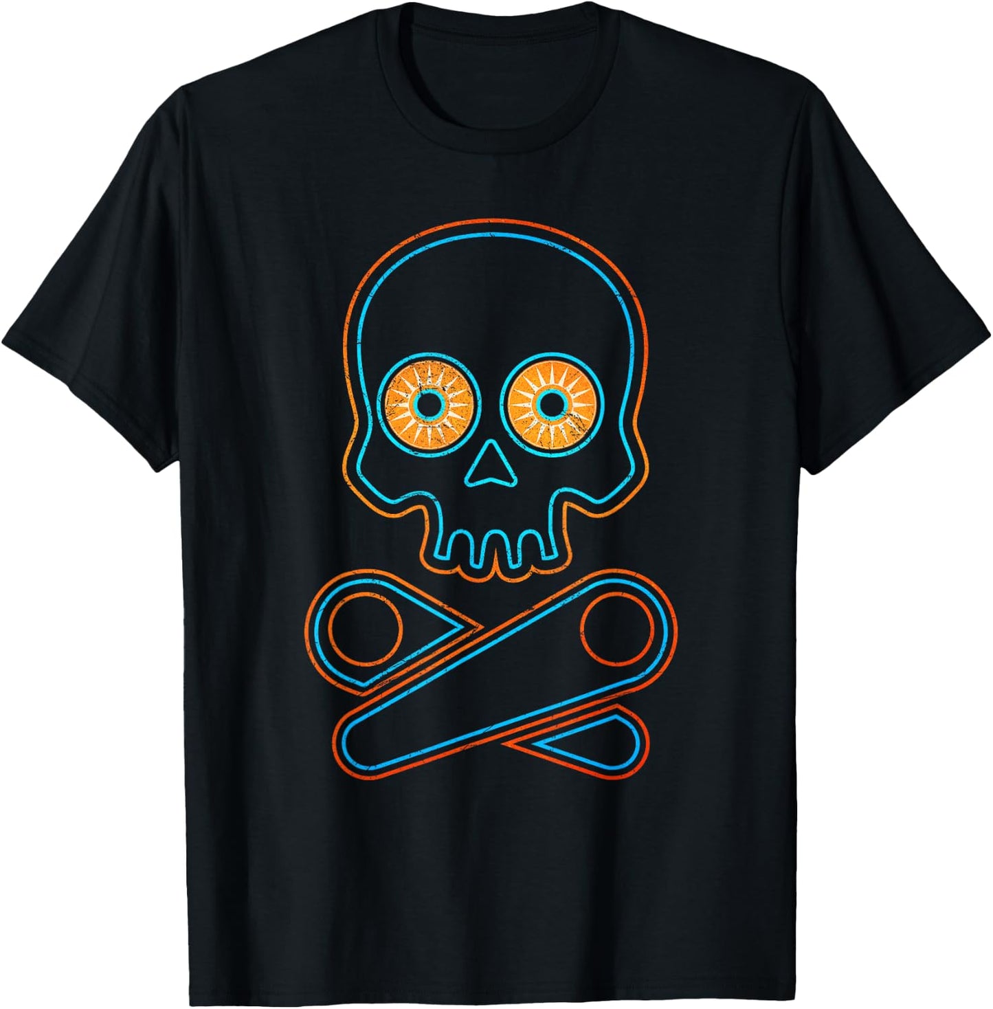 Classic Retro Pinball Design - Pinball Skull Halloween Gift T-Shirt - T-Shirt | Black