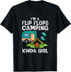 Flip Flops Camping Kinda Girl Camper Women Girls Kids Youth T-Shirt - T-Shirt | Black