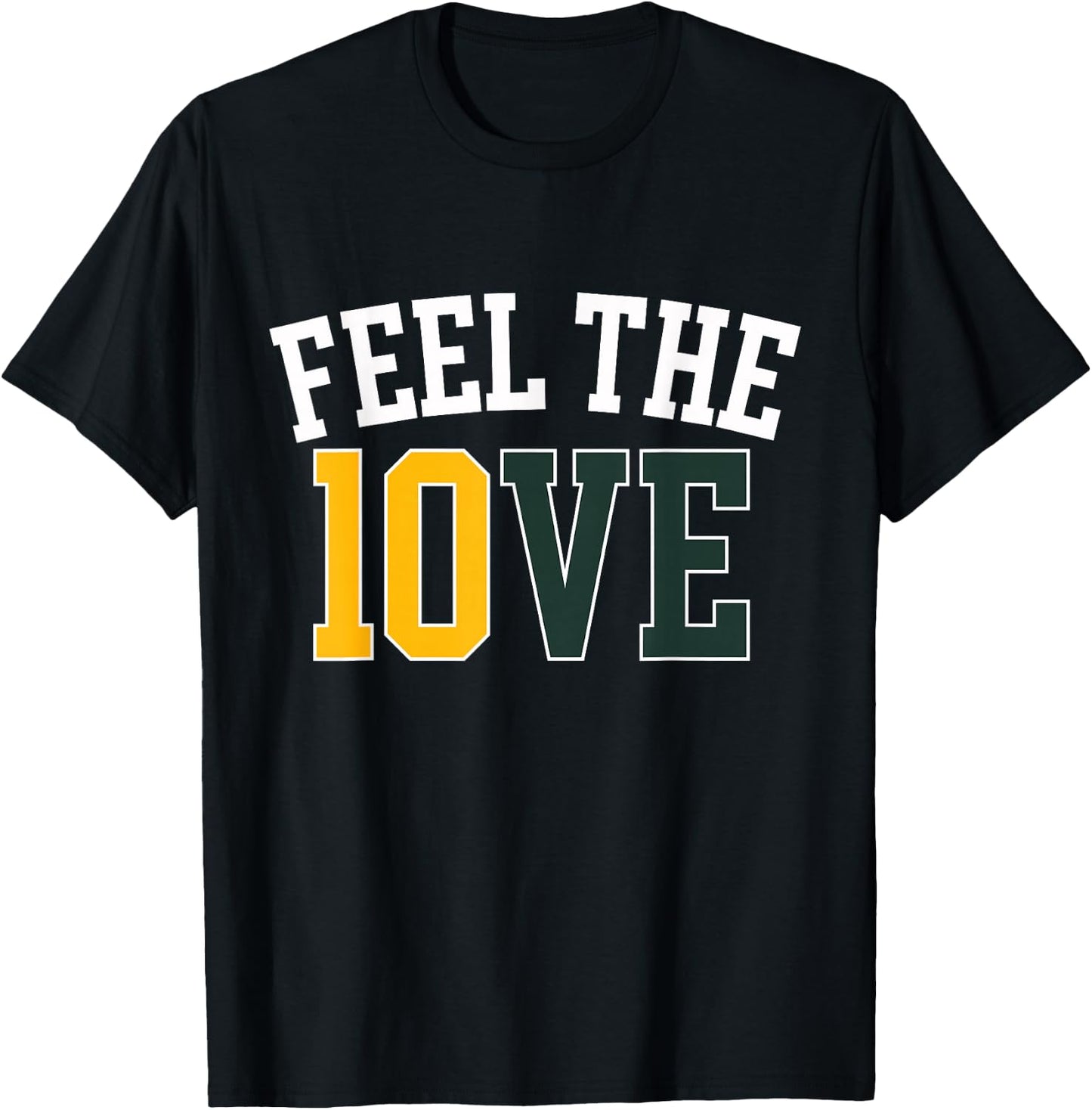 Feel The 10VE Jordan Quarterback Love American Football T-Shirt - T-Shirt | Black