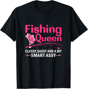 Funny Fishing Design For Woman Fishing T-Shirt - T-Shirt | Black