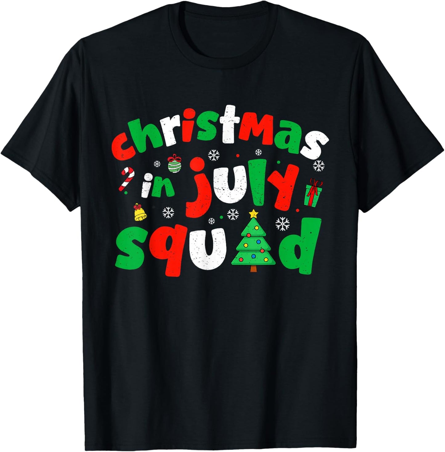 Funny Summer Christmas in July Squad Xmas Men Women Kids T-Shirt - T-Shirt | Black