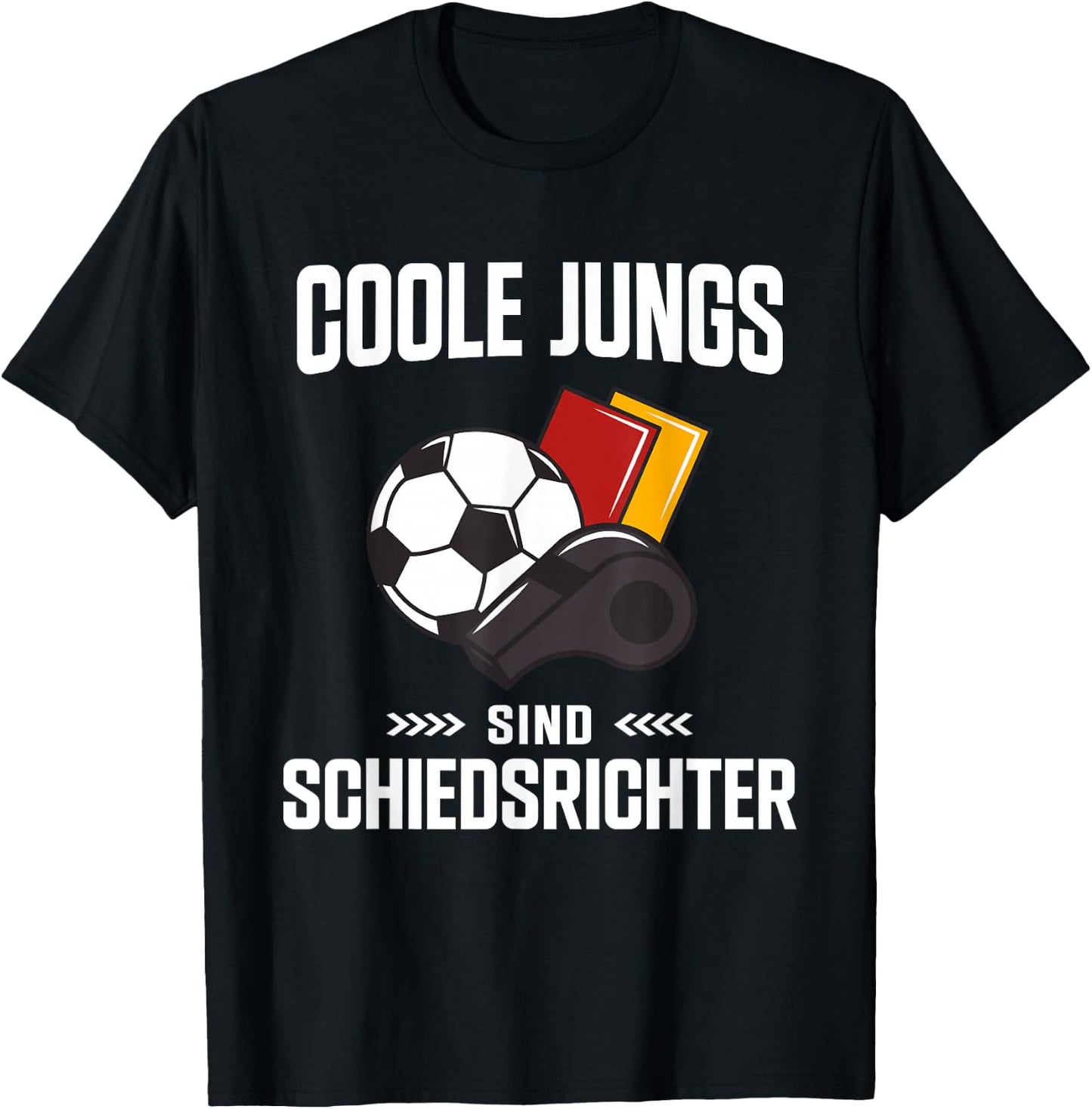 Schiedsrichter Trikot Karten Peife Schiri Referee T-Shirt - T-Shirt | Black