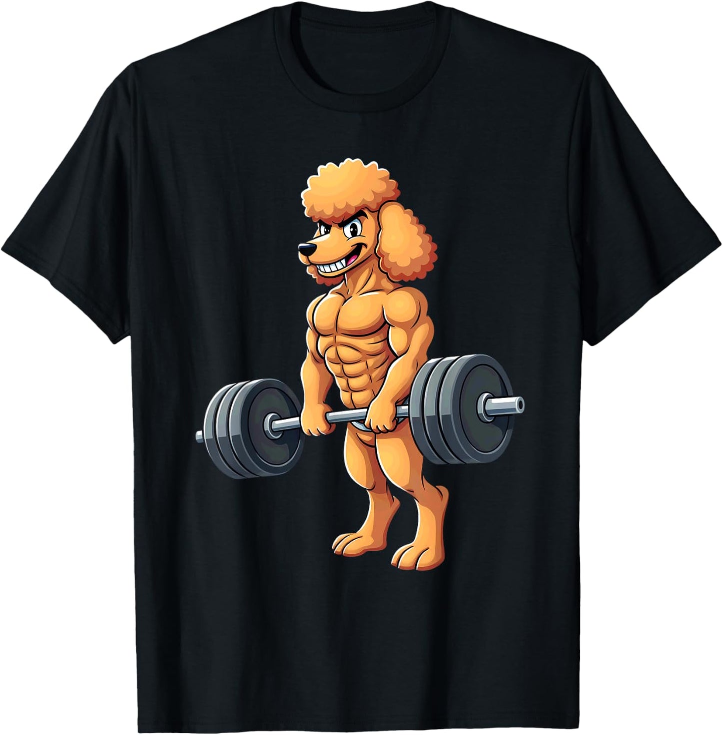 Workout Gym Poodle Dog Deadlift Weightlifting T-Shirt - T-Shirt | Black