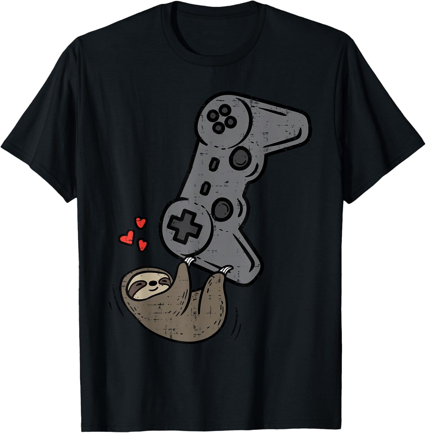 Sloth Gamer Cute Lazy Gaming Boys Kids Toddler Youth Men T-Shirt - T-Shirt | Black