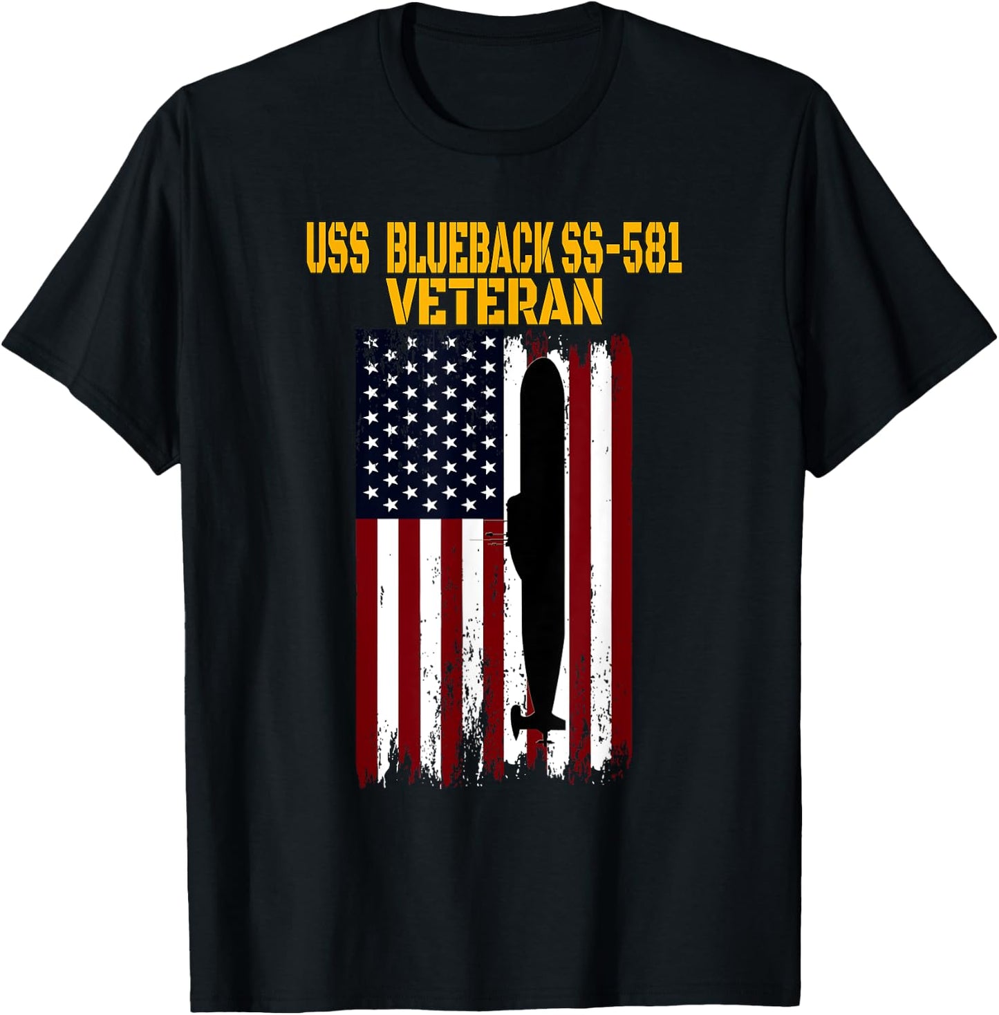 USS Blueback SS-581 Submarine Veterans Day Father's Day T-Shirt - T-Shirt | Black