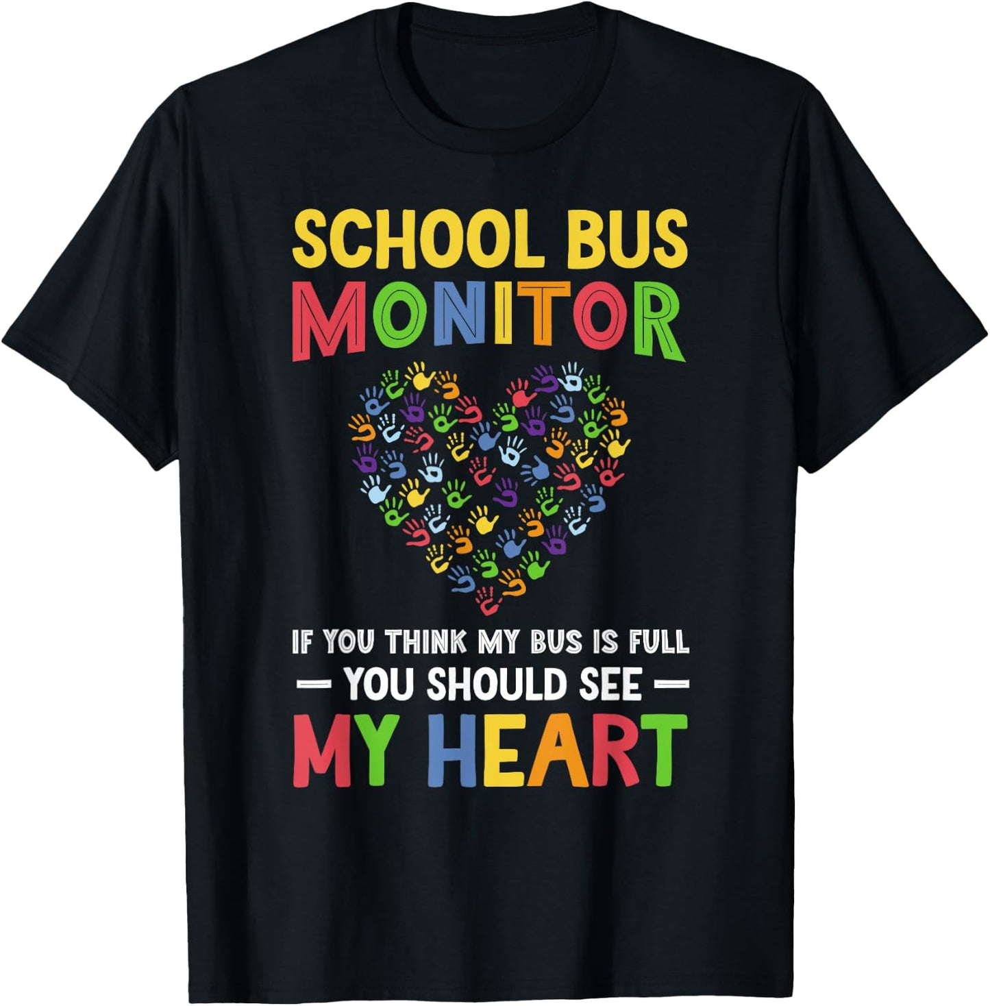 School Bus Monitor Heart Bus Monitor T-Shirt - T-Shirt | Black