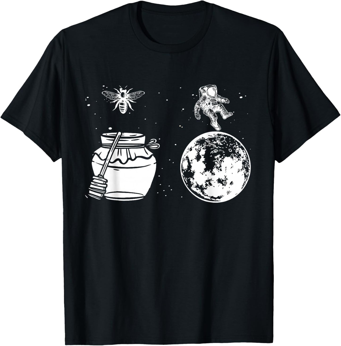 Honey Astronaut Moon Funny Honeymoon Bee Astronaut Couple T-Shirt - T-Shirt | Black