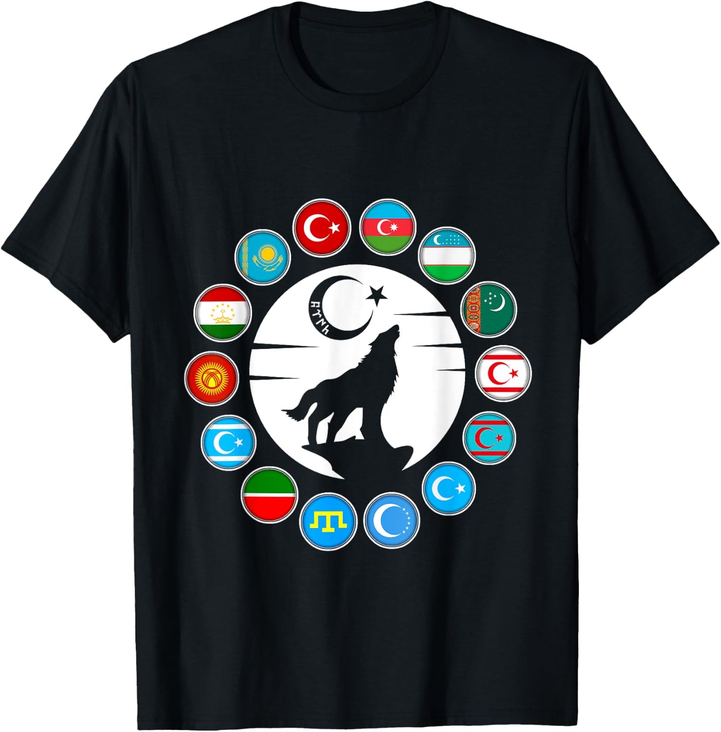 Kazakhstan,Gokturk,Turan,Turkey Flag,Turk Bayragi,Turkiye. T-Shirt - T-Shirt | Black