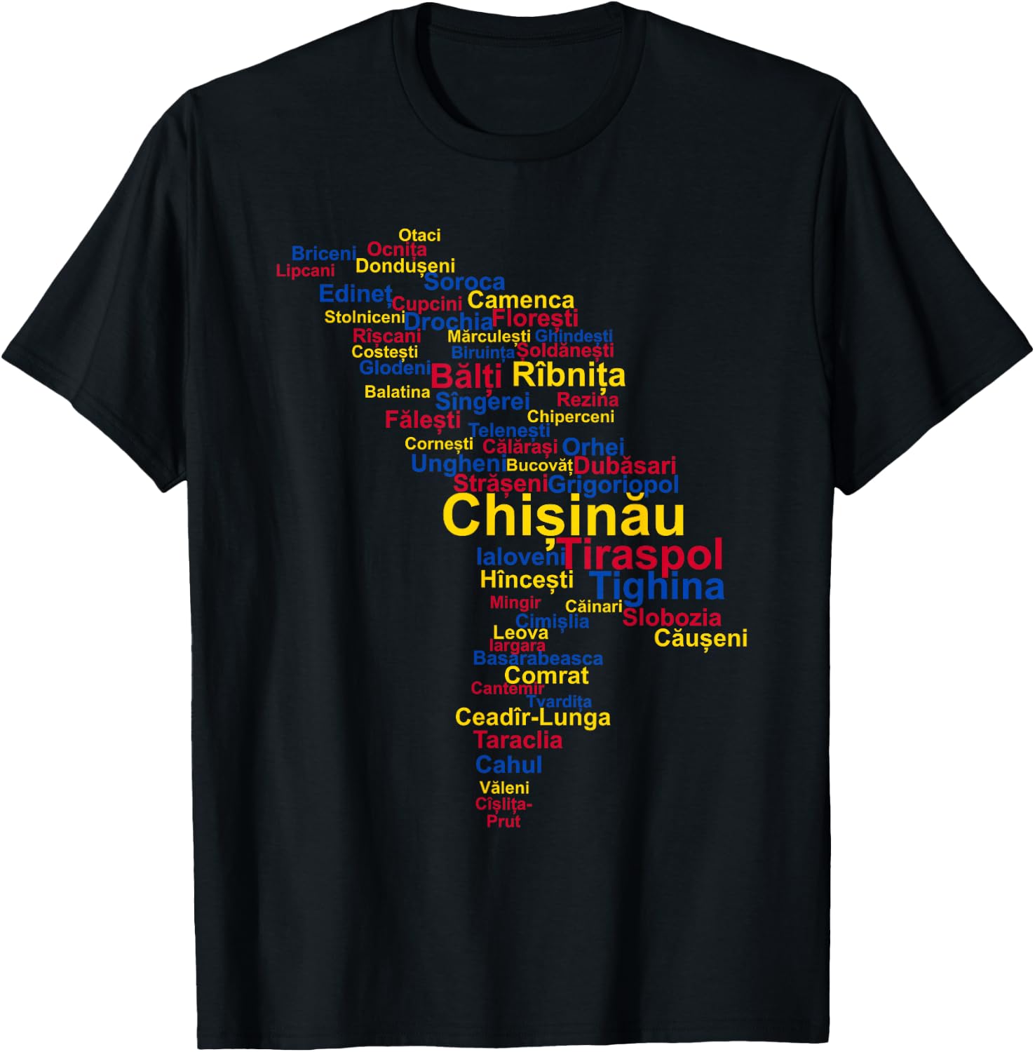Moldova Outline, Moldova Travel, Moldova Flag, Moldova T-Shirt - T-Shirt | Black