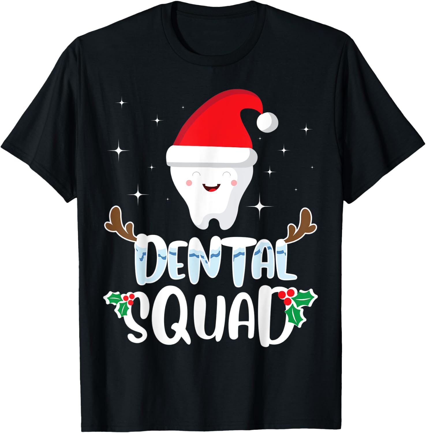 Dental Squad Funny Dentist Christmas T-Shirt - T-Shirt | Black