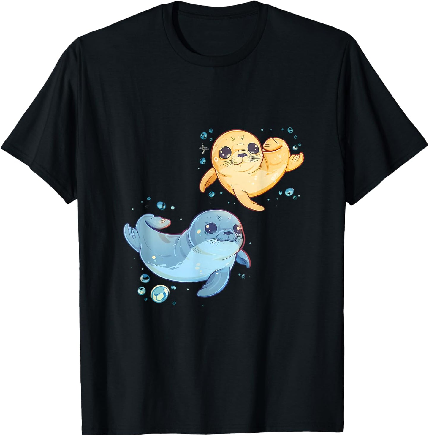 Seal Ocean Sea Animal Marine Mammal Motif Seal Lover T-Shirt - T-Shirt | Black