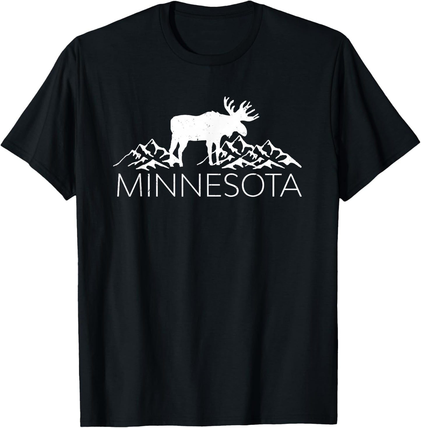 Minnesota Moose and Mountains - Souvenir Nature T-Shirt - T-Shirt | Black